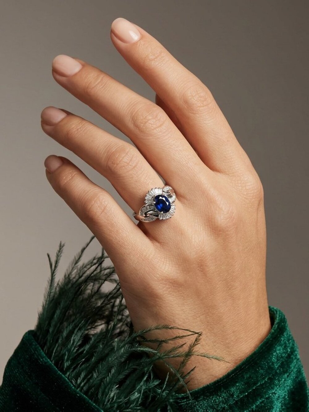 Elegant 14K White Gold Sapphire Ring – Classic Women’s Fine Jewelry Statement